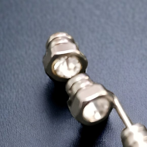 Rhinestone Screw Earrings Fake Cheaters Plugs Earrings  Unisex - Picture 4 of 5